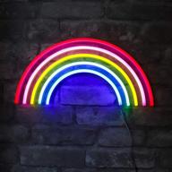 🌈 illuminating your space: isaac jacobs 15” x 7.5” led neon rainbow wall sign—perfect for bedroom, parties, and home decor логотип