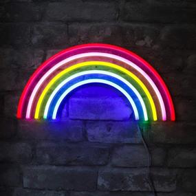 img 4 attached to 🌈 Illuminating Your Space: Isaac Jacobs 15” x 7.5” LED Neon Rainbow Wall Sign—Perfect for Bedroom, Parties, and Home Decor