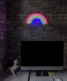 img 1 attached to 🌈 Illuminating Your Space: Isaac Jacobs 15” x 7.5” LED Neon Rainbow Wall Sign—Perfect for Bedroom, Parties, and Home Decor