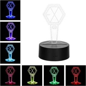 img 3 attached to 🌟 EXO 7 Colors LED Night Light USB Acrylic Home Room Decoration for Kpop Fans