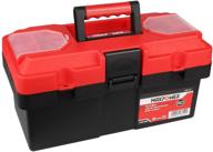 maxpower 14-inch red plastic small tool box with removable tray & dual lock secured logo