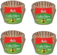 melitta basket coffee filters, super 8-12 cup: natural brown (4x100 count pack) logo