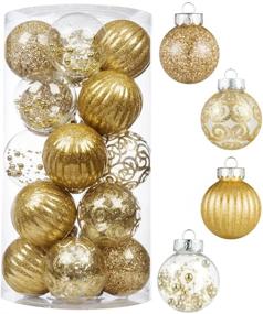 img 4 attached to 🎄 Shatterproof Gold Christmas Ball Ornaments – 20ct XmasExp Set for Holiday Decorations