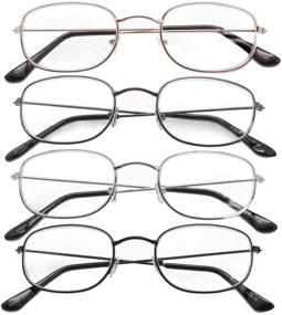 img 4 attached to 👓 Stylish Unisex Reading Glasses with Round Metal Frames - Suncrush, 4 Pairs, Classic Design [0.50]