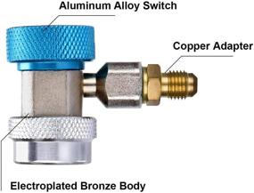 img 1 attached to 🔧 DEDC Adjustable R134A Adapter Fittings Quick Coupler - High Low AC Freon Manifold Gauge Hose Conversion Kit - 1/4" SAE HVAC
