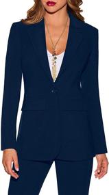 img 4 attached to Wrinkle-Resistant Classic One Button Boyfriend Suiting & Blazers for Women's Clothing