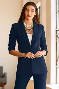 img 1 attached to Wrinkle-Resistant Classic One Button Boyfriend Suiting & Blazers for Women's Clothing