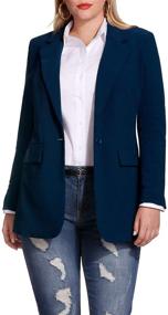 img 2 attached to Wrinkle-Resistant Classic One Button Boyfriend Suiting & Blazers for Women's Clothing