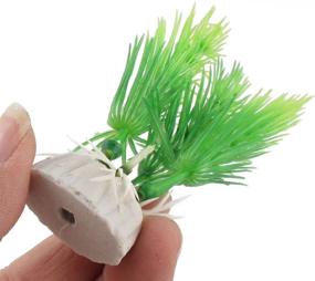 img 2 attached to 🌿 Vibrant Green Plastic Aquarium Grass Decoration - 10-Piece Set by uxcell