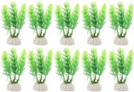 🌿 vibrant green plastic aquarium grass decoration - 10-piece set by uxcell logo