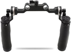 img 4 attached to 📸 Черный крепление для плеча для DSLR камеры CAMVATE с розеточным стандартным аксессуаром - кожаная ручка, 15 мм штанга, резьба М6, диаметр 31,8 мм