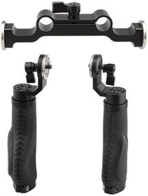 img 1 attached to 📸 Черный крепление для плеча для DSLR камеры CAMVATE с розеточным стандартным аксессуаром - кожаная ручка, 15 мм штанга, резьба М6, диаметр 31,8 мм