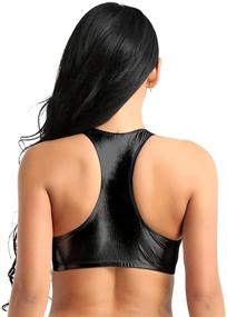 img 3 attached to ACSUSS Metallic Leather Racerback Dancewear Women's Clothing for Swimsuits & Cover Ups