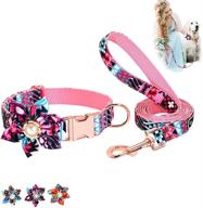 sunteelong floral dog collar with detachable flower - cute, personalized, and adjustable for small, medium, and large dogs and cats with a stylish gold buckle logo