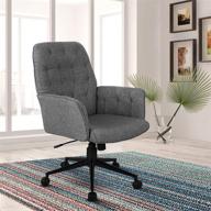 🪑 modern grey upholstered office chair with arms - techni mobili executive tufted design logo