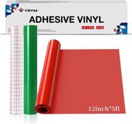 🎨 yrym permanent adhesive vinyl rolls - 12" x 5ft glossy red & green vinyl bundle with transfer tape set - ideal for cricut, silhouette, cameo, scrapbooking, signs logo