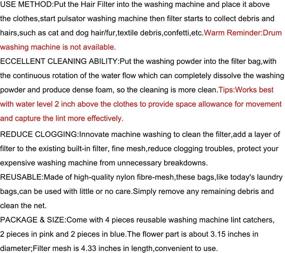 img 3 attached to Efficient NEIJIANG Plum Washing Machine Hair Filter Cleaning Mesh Bag - Say Goodbye to Pet Hair and Lint!