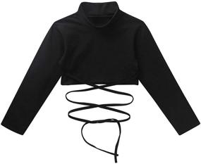 img 2 attached to Ranrann Sleeves Gymnastic Dancewear Self Tied Girls' Clothing in Tops, Tees & Blouses