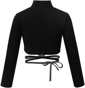 img 3 attached to Ranrann Sleeves Gymnastic Dancewear Self Tied Girls' Clothing in Tops, Tees & Blouses