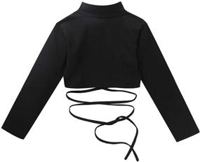 img 1 attached to Ranrann Sleeves Gymnastic Dancewear Self Tied Girls' Clothing in Tops, Tees & Blouses