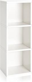 img 4 attached to 📚 Way Basics Eco Wynwood 3 Cube Bookcase: Tool-Free Assembly, Non Toxic, Sustainable Storage Shelf & Organizer in White zBoard Paperboard