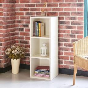 img 1 attached to 📚 Way Basics Eco Wynwood 3 Cube Bookcase: Tool-Free Assembly, Non Toxic, Sustainable Storage Shelf & Organizer in White zBoard Paperboard