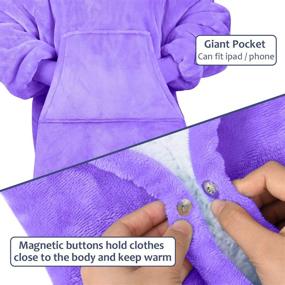 img 2 attached to 🧥 Warm and Cozy Oversize Reversible Kids' Blanket Sweatshirt - Perfect for Home Store