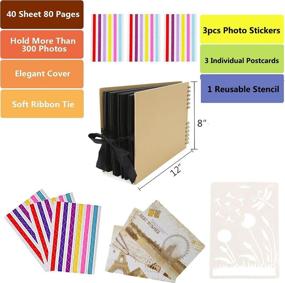 img 3 attached to 📸 DIY Handmade Scrapbook Album with 80 Pages, AIOR Memory Photo Guest Book & 12 Metalic Marker Pens - Perfect Gifts for Wedding Anniversary, Birthday, Christmas - Yellow