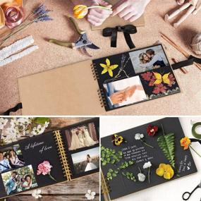 img 1 attached to 📸 DIY Handmade Scrapbook Album with 80 Pages, AIOR Memory Photo Guest Book & 12 Metalic Marker Pens - Perfect Gifts for Wedding Anniversary, Birthday, Christmas - Yellow