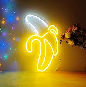 img 4 attached to 🍌 Sunkite Banana Neon Sign Lights: Vibrant LED Wall Light Art Decor for Bedroom, Home, Bars, Cafes, Party & Holiday Decorations - USB Powered