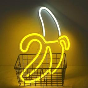 img 1 attached to 🍌 Sunkite Banana Neon Sign Lights: Vibrant LED Wall Light Art Decor for Bedroom, Home, Bars, Cafes, Party & Holiday Decorations - USB Powered