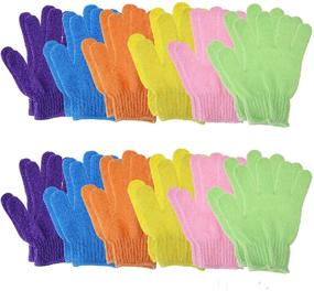 img 4 attached to 🧤 Newthinking 12 Pairs Exfoliating Shower Gloves - 6 Vibrant Colors, Dual-Sided Matte Body Cleaning Bath Gloves for Deep Cleansing and Enhanced Blood Circulation