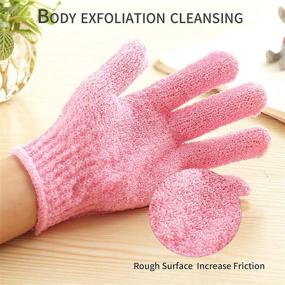 img 3 attached to 🧤 Newthinking 12 Pairs Exfoliating Shower Gloves - 6 Vibrant Colors, Dual-Sided Matte Body Cleaning Bath Gloves for Deep Cleansing and Enhanced Blood Circulation