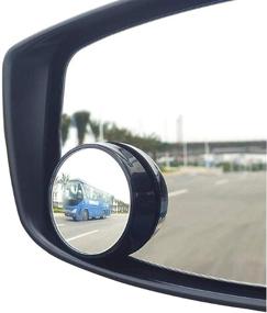 img 4 attached to 🚗 2-пак KEWAYO Маленькое круглое выпуклое автомобильное зеркало для слепых зон - 360 ° поворотное широкоугольное автомобильное зеркало заднего вида для всех универсальных транспортных средств с дизайном на наклейке