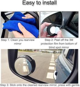 img 3 attached to 🚗 2-Pack KEWAYO Small Round Convex Automotive Blind Spot Mirrors - 360° Rotate Wide Angle Car Rear View Nirror for All Universal Vehicles with Stick-on Design