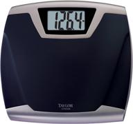 🔢 taylor precision digital body weight scales - 440 lb capacity, anti-slip rubber mat, oversized readout, locking weight beep, auto on/off, 14.0 x 12.4 inches logo