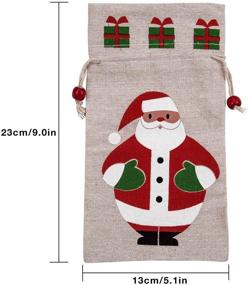 img 3 attached to 🎁 LUTER Christmas Drawstring Gift Bags: Small, Cute Xmas Burlap Bags for Kids - 9 Pack Reusable Hessian Bags for Holiday Party Candy & Favors