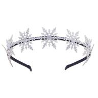 🎄 christmas snowflake headband hair bands for kids girls - adorable glitter snowflake hair hoops, perfect xmas party favors and supplies (silver) logo