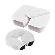 🛏️ kalolary 200pcs disposable face cradle covers: soft non-sticking flat headrest covers for massage tables, chairs, and spa beds - white face rest covers for superior hygiene logo