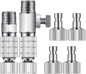 img 4 attached to 💡 Универсальный набор из 8 адаптеров для аэрографа с комплектом быстроразъемных соединений - Подключайтесь, отключайтесь и упрощайте с прецизией