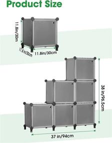 img 3 attached to 📦 Puroma 6-Cube Storage Organizer with Doors: Perfect Closet Bookshelf for Home, Office, and Bedroom in Black