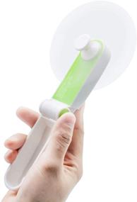 img 4 attached to 🌿 Green Single Head Handheld Rechargeable Mini USB Fan for Kids, Girls, Women, and Men