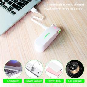 img 1 attached to 🌿 Green Single Head Handheld Rechargeable Mini USB Fan for Kids, Girls, Women, and Men