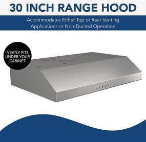img 3 attached to 🔥 BROAN NuTone BCSQ130SS 3-Speed Glacier Under-Cabinet Range Hood with LED Lights ADA Capable, 1.5 Sones, 375 Max Blower CFM, 30&#34;, Stainless Steel