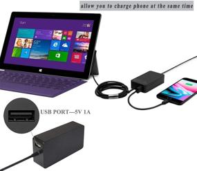 img 3 attached to 💡 UL Listed Surface Pro Charger 44W 15V 2.58A: Compatible with Microsoft Surface Pro 3/4/5/6/Surface Laptop Surface Go; Includes 5V 1A USB Charging Port