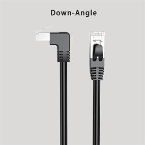 img 3 attached to 🔌 JUXINICE 3Ft Copper 24AWG FTP Shielded RJ45 Cable Cord Patch Cable - Cat 6 Ethernet Cable with 90 Degree Downward Angle