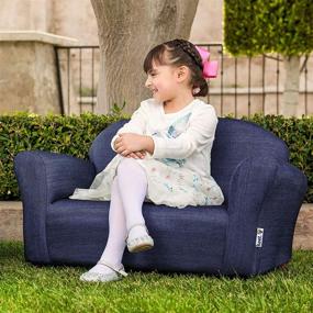 img 2 attached to 🛋️ Roundy Denim Kids' Sofa Furniture by Keet in Children's Furniture