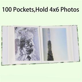 img 2 attached to 🌿 Capture Your Memories with WLC 4x6 Photo Albums - Green Leaves Natural Style Tree Leaves Album, Holds 100 Photos