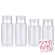 💧 fitdon 4pcs lockable pump dispenser bottles: efficient storage for acetone, alcohol, nail polish remover & makeup remover logo