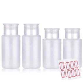 img 4 attached to 💧 FITDON 4PCS Lockable Pump Dispenser Bottles: Efficient Storage for Acetone, Alcohol, Nail Polish Remover & Makeup Remover